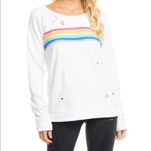 NWT Chaser Rainbow Striped Pullover
